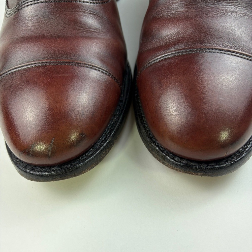 Allen Edmonds Park Avenue Oxford Mens 9.5D Burgundy Leather Cap Toe Dress Shoes - Picture 2 of 13